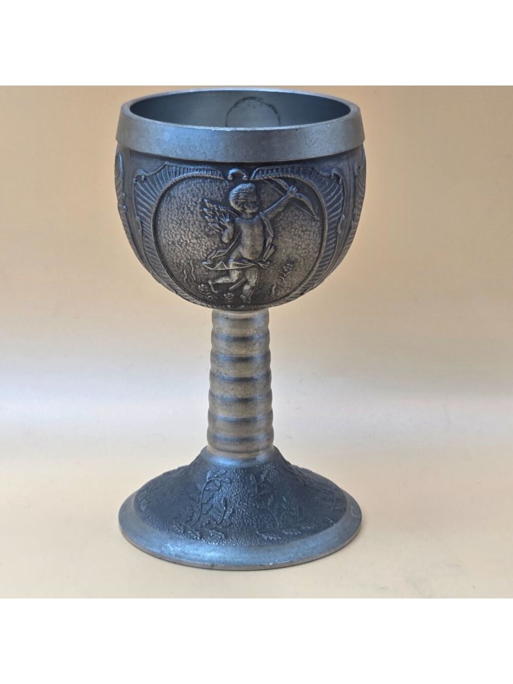 Grenningloh German 95% Pewter Waidmannsheil Hunting Goblet Chalice Zinn
